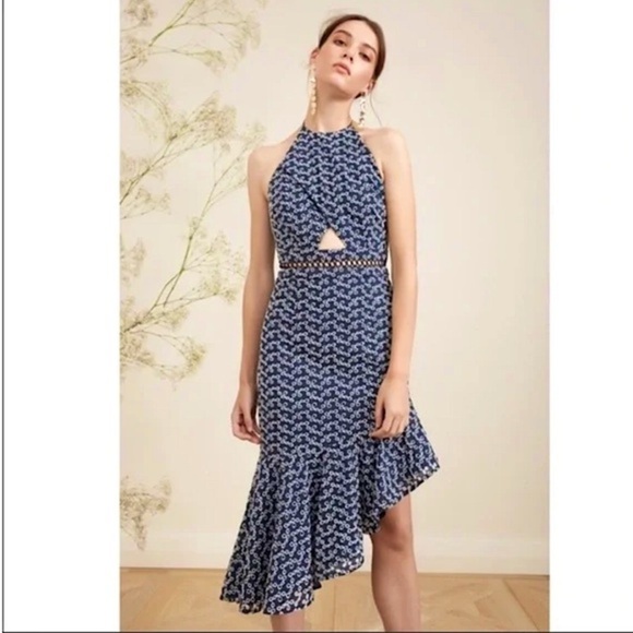 KEEPSAKE the Label Dresses & Skirts - Keepsake Anthropologie Dress Women Extra Small Blue White Eyelet Embroidery Tier